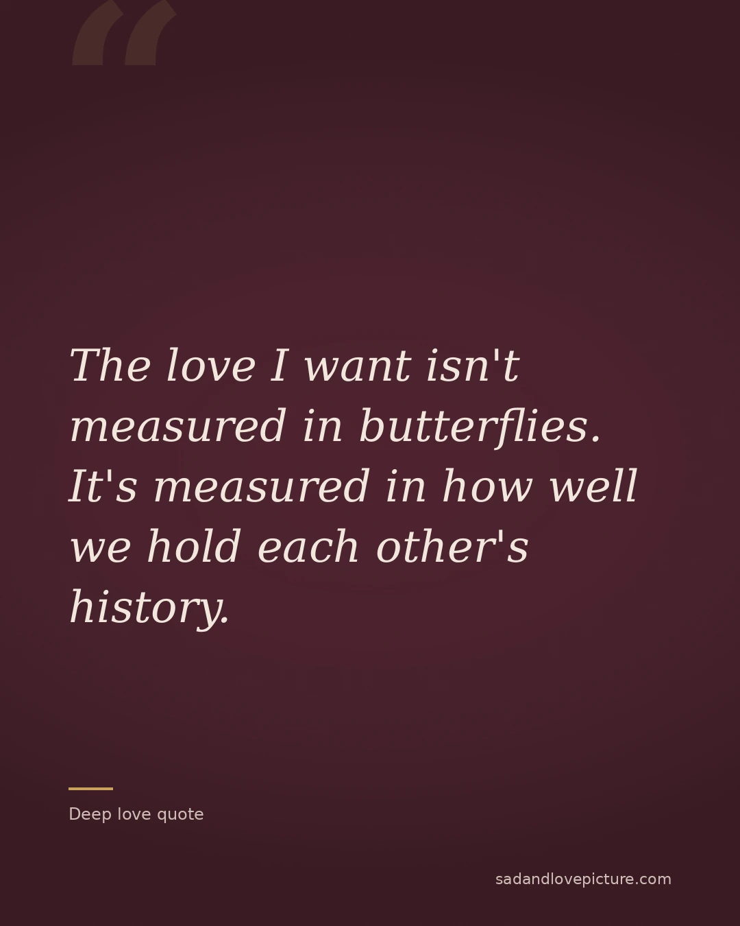 The love I want isn't measured in butterflies. It's measured in how well we hold each other's history.
